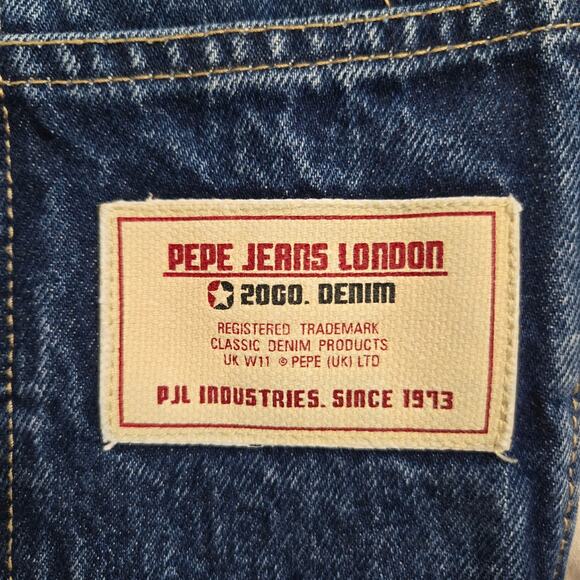 PJL Industries Mens Size 36x33 Pepe Jeans Carpenter Dark Wash Y2K Baggy *read* - Picture 3 of 16